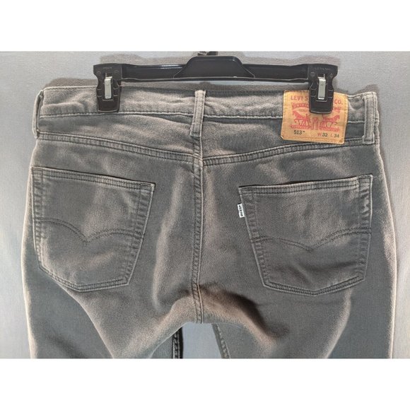 Levi's 513 Slim Straight Flex Soft Gray Jeans Men's Size 32 x 31 - Picture 7 of 12